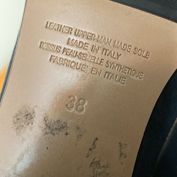 Napoleoni Suede Made in Italy Heeled Loafers Office Work Size 38 - Picture 10 of 11